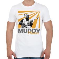 PRINTFASHION Muddy Waters - Férfi póló - Fehér férfi póló