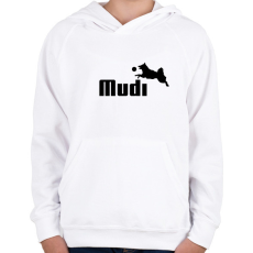 PRINTFASHION Mudi- kutyás minta - Gyerek kapucnis pulóver - Fehér