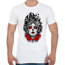 PRINTFASHION Muerte holló hölgy - Férfi póló - Fehér férfi póló