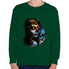 PRINTFASHION Muerte lite - Gyerek pulóver - Sötétzöld gyerek pulóver, kardigán