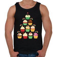 PRINTFASHION Muffin karácsonyfa - Férfi atléta - Fekete atléta, trikó