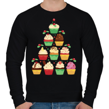 PRINTFASHION Muffin karácsonyfa - Férfi pulóver - Fekete férfi pulóver, kardigán