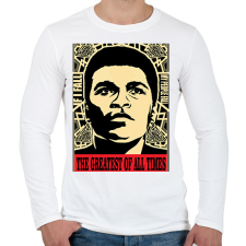 PRINTFASHION Muhammad Ali - Férfi hosszú ujjú póló - Fehér férfi póló