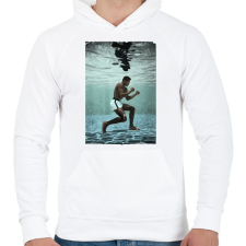 PRINTFASHION Muhammad Ali - Férfi kapucnis pulóver - Fehér férfi pulóver, kardigán