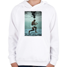 PRINTFASHION Muhammad Ali - Gyerek kapucnis pulóver - Fehér gyerek pulóver, kardigán