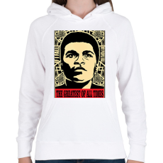 PRINTFASHION Muhammad Ali  - Női kapucnis pulóver - Fehér