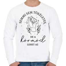 PRINTFASHION Műkörmös - Férfi pulóver - Fehér