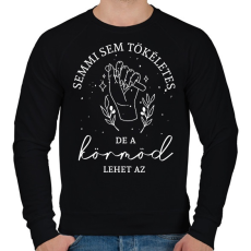PRINTFASHION Műkörmös - Férfi pulóver - Fekete