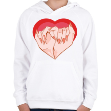 PRINTFASHION Műkörmös - Gyerek kapucnis pulóver - Fehér