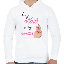 PRINTFASHION Műköröm - Férfi kapucnis pulóver - Fehér férfi pulóver, kardigán