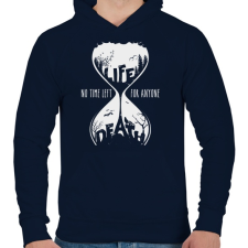 PRINTFASHION Múló idő - Férfi kapucnis pulóver - Sötétkék férfi pulóver, kardigán