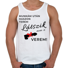 PRINTFASHION Munka után haszon terem - Férfi atléta - Fehér