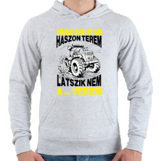 PRINTFASHION Munkám után haszon terem, látszik nem a ... verem. - Férfi kapucnis pulóver - Sport szürke