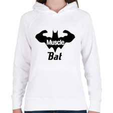 PRINTFASHION Muscle bat - Női kapucnis pulóver - Fehér női pulóver, kardigán