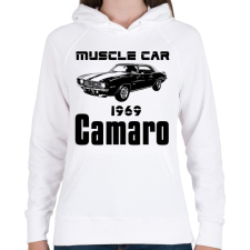 PRINTFASHION muscle car 1969 camaro - Női kapucnis pulóver - Fehér női pulóver, kardigán