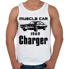 PRINTFASHION muscle car 1969 charger - Férfi atléta - Fehér