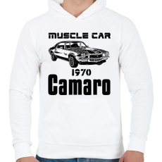 PRINTFASHION muscle car 1970 camaro - Férfi kapucnis pulóver - Fehér