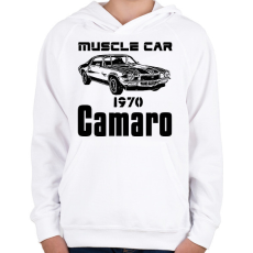 PRINTFASHION muscle car 1970 camaro - Gyerek kapucnis pulóver - Fehér