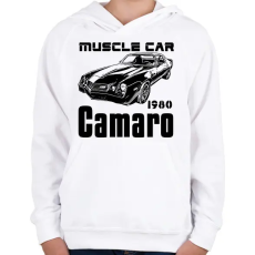 PRINTFASHION muscle car 1980 camaro - Gyerek kapucnis pulóver - Fehér