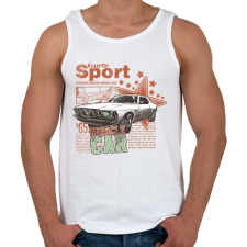 PRINTFASHION Muscle Car - Férfi atléta - Fehér atléta, trikó