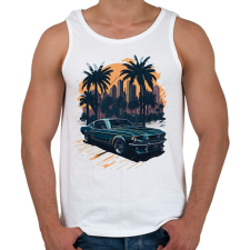 PRINTFASHION muscle car - Férfi atléta - Fehér atléta, trikó