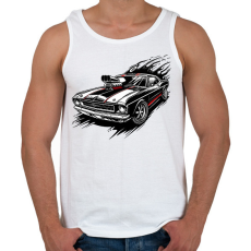 PRINTFASHION Muscle car - Férfi atléta - Fehér