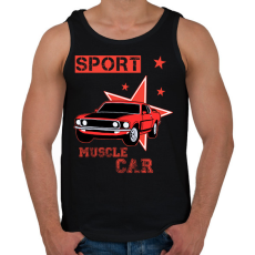 PRINTFASHION Muscle car - Férfi atléta - Fekete