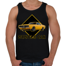 PRINTFASHION Muscle car - Férfi atléta - Fekete atléta, trikó