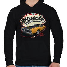 PRINTFASHION muscle car - Férfi kapucnis pulóver - Fekete férfi pulóver, kardigán