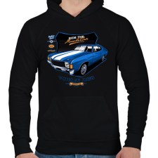 PRINTFASHION muscle car - Férfi kapucnis pulóver - Fekete férfi pulóver, kardigán
