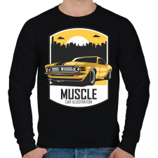 PRINTFASHION Muscle car - Férfi pulóver - Fekete férfi pulóver, kardigán