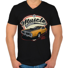 PRINTFASHION muscle car - Férfi V-nyakú póló - Fekete férfi póló