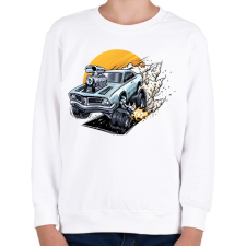 PRINTFASHION muscle-car - Gyerek pulóver - Fehér gyerek pulóver, kardigán