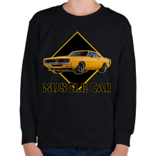 PRINTFASHION Muscle car - Gyerek pulóver - Fekete gyerek pulóver, kardigán