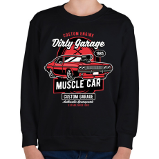 PRINTFASHION Muscle car - Gyerek pulóver - Fekete