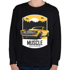 PRINTFASHION Muscle car - Gyerek pulóver - Fekete gyerek pulóver, kardigán
