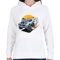PRINTFASHION muscle-car - Női kapucnis pulóver - Fehér