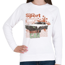 PRINTFASHION muscle car - Női pulóver - Fehér női pulóver, kardigán