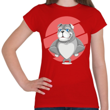 PRINTFASHION Muscle dog - Női póló - Piros női póló
