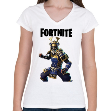 PRINTFASHION Musha Fortnite - Női V-nyakú póló - Fehér női póló