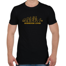 PRINTFASHION Mushroom lover (sárga felirat) - Férfi póló - Fekete