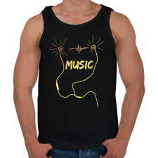 PRINTFASHION music - Férfi atléta - Fekete atléta, trikó