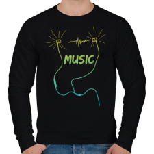 PRINTFASHION music - Férfi pulóver - Fekete férfi pulóver, kardigán