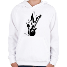 PRINTFASHION Music  - Gyerek kapucnis pulóver - Fehér gyerek pulóver, kardigán