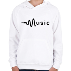 PRINTFASHION music - Gyerek kapucnis pulóver - Fehér