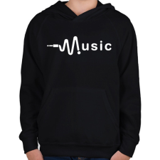 PRINTFASHION music - Gyerek kapucnis pulóver - Fekete gyerek pulóver, kardigán