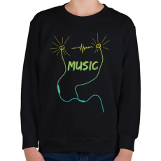 PRINTFASHION music - Gyerek pulóver - Fekete