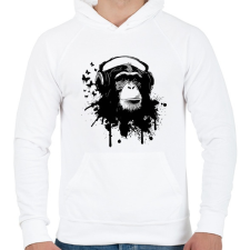 PRINTFASHION Music in love - Férfi kapucnis pulóver - Fehér férfi pulóver, kardigán