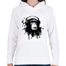 PRINTFASHION Music in love - Női kapucnis pulóver - Fehér