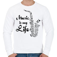 PRINTFASHION music is my life - Férfi pulóver - Fehér